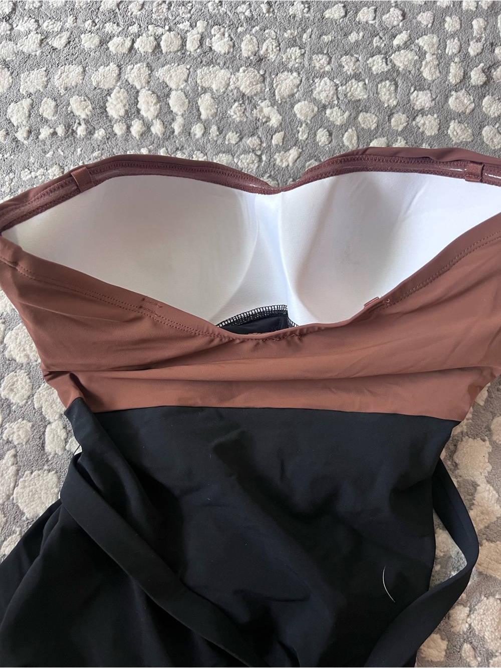 NWT Jets Seafolly Versa Strapless One-Piece Belted Swimsuit Brown/Black Size 8 - Picture 4 of 5
